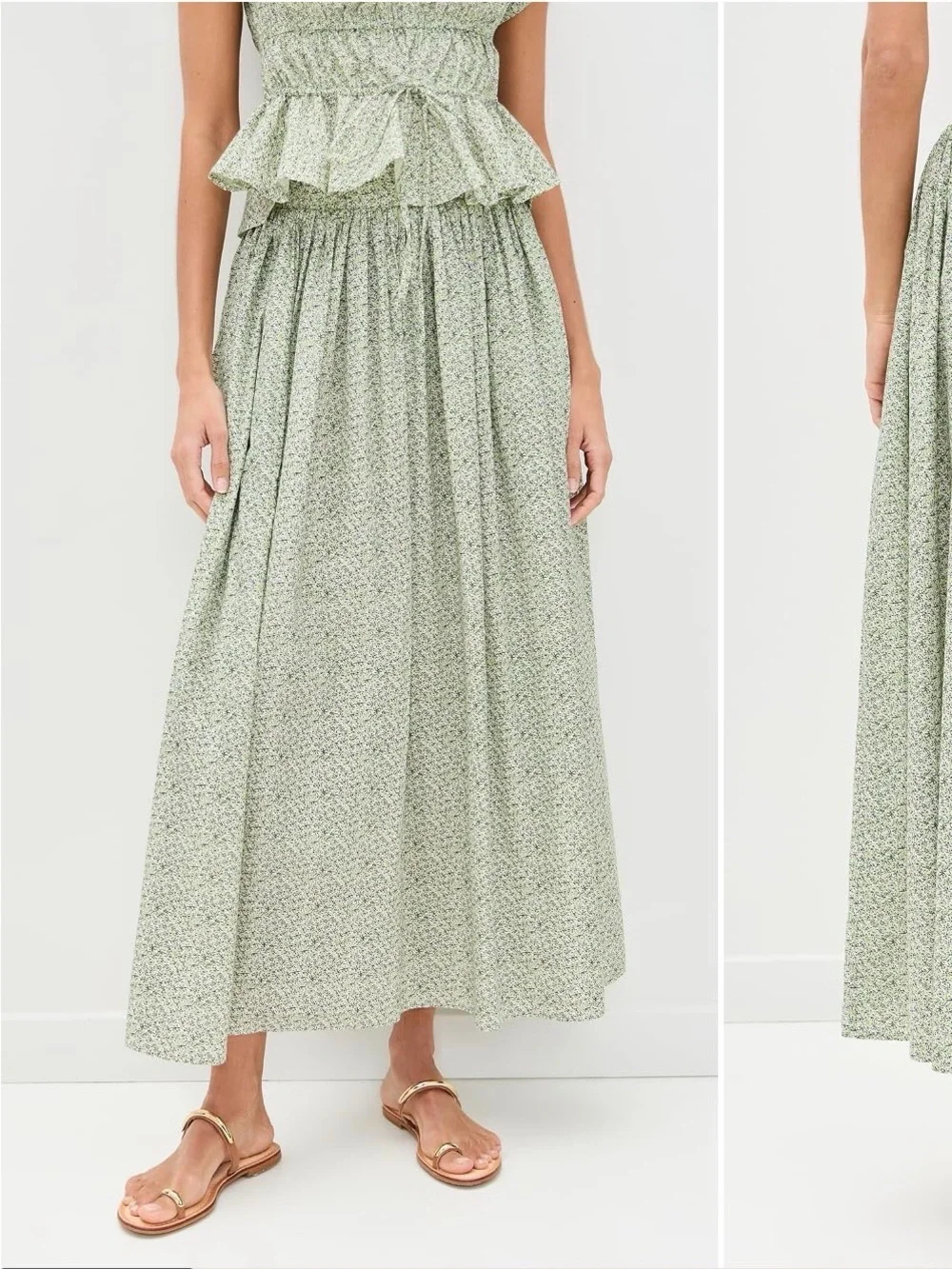 ISO La Maregold Lavender Ditsy Floral Amelia skirt Iris top set